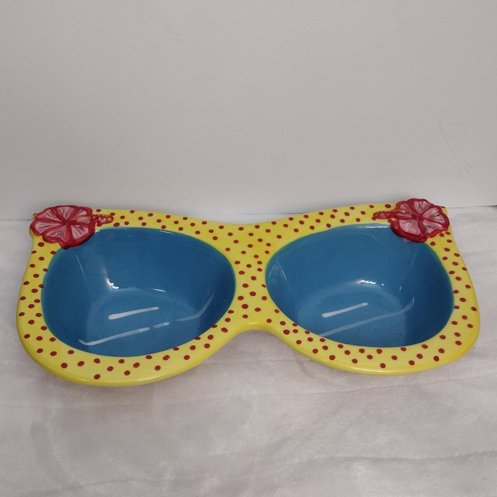 Pier 1 Imports Sunglasses Chip Dip Salsa Serving Bowl Dish Pool Party 4th July